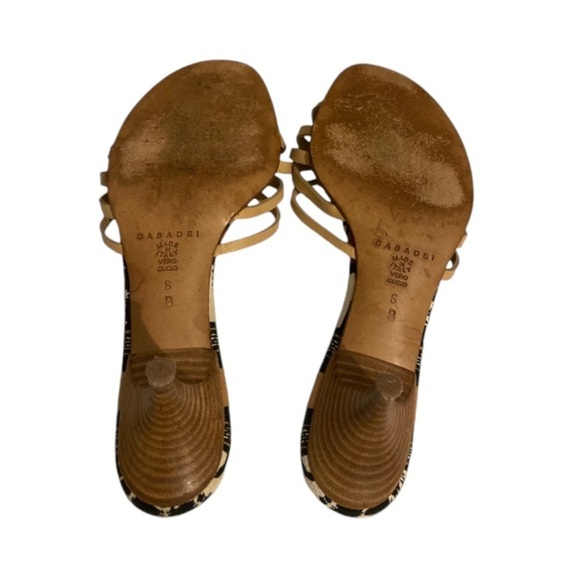 Casadei Leather Sandal Slides Kitten heel Made in Italy - Picture 6 of 8
